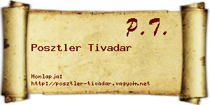 Posztler Tivadar névjegykártya